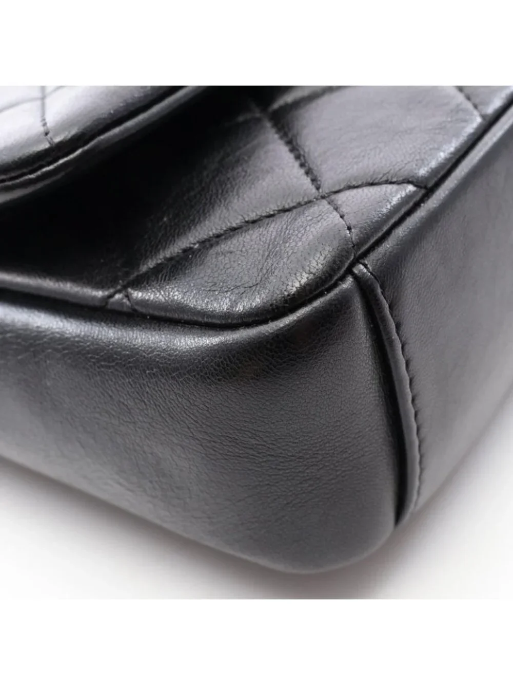 Chanel Shoulder Bag Quilted Black Lambskin 2-Way Chain